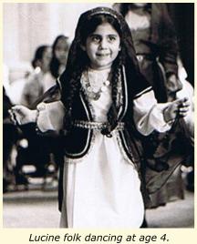 Lucine folk dancing at age 4